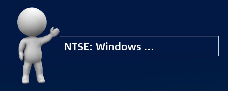 NTSE: Windows NT 服务器 / 企业版