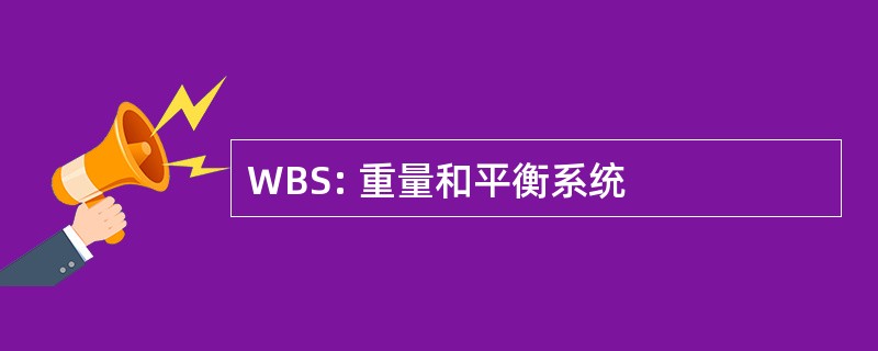 WBS: 重量和平衡系统