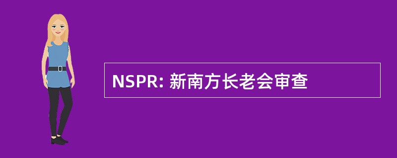 NSPR: 新南方长老会审查