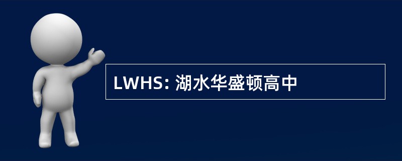 LWHS: 湖水华盛顿高中