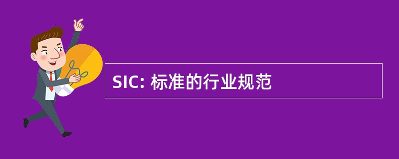 SIC: 标准的行业规范