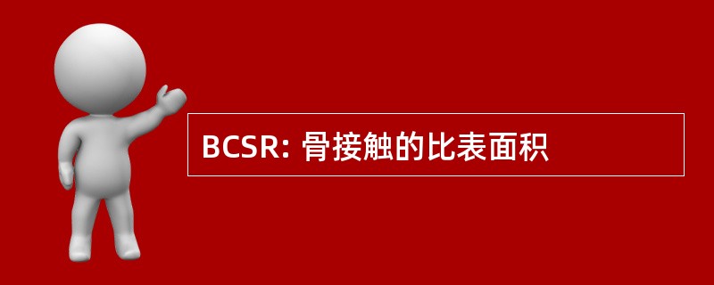 BCSR: 骨接触的比表面积