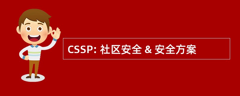 CSSP: 社区安全 & 安全方案