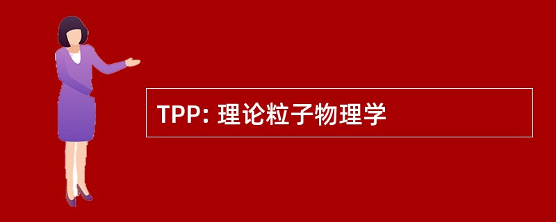 TPP: 理论粒子物理学