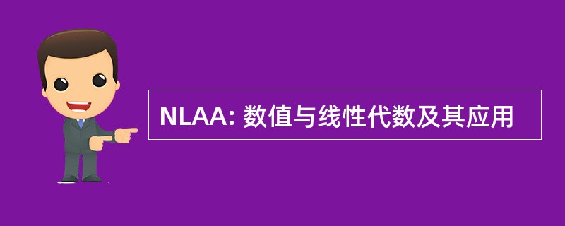 NLAA: 数值与线性代数及其应用