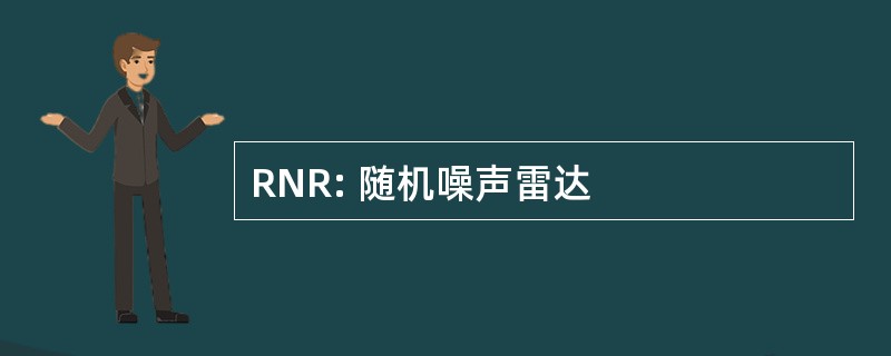 RNR: 随机噪声雷达