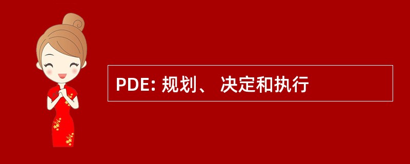 PDE: 规划、 决定和执行