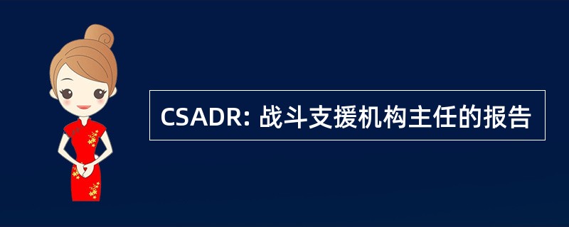 CSADR: 战斗支援机构主任的报告