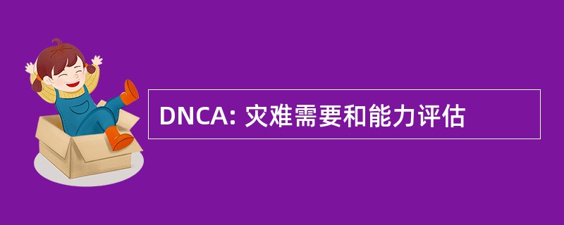 DNCA: 灾难需要和能力评估