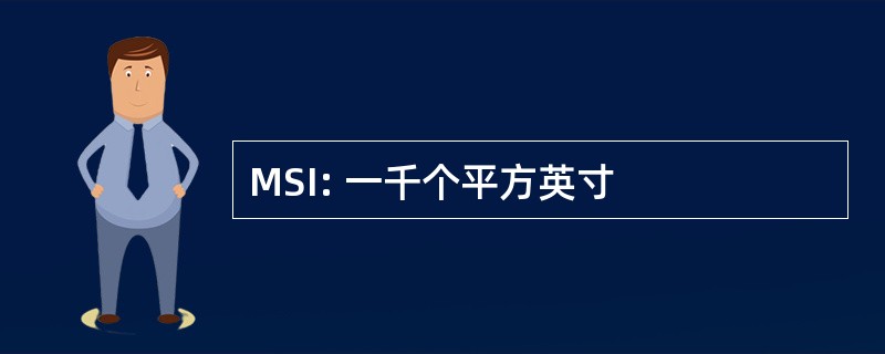 MSI: 一千个平方英寸