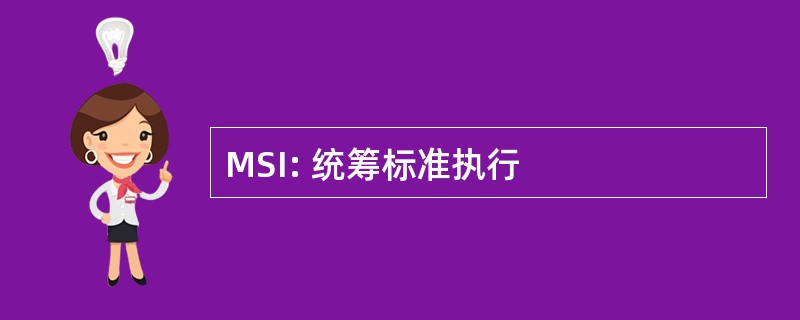 MSI: 统筹标准执行