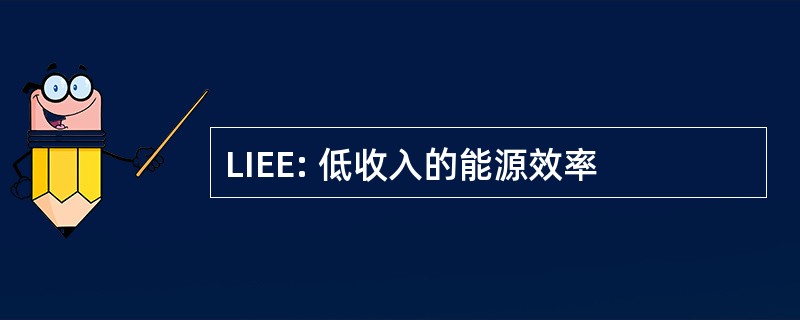 LIEE: 低收入的能源效率