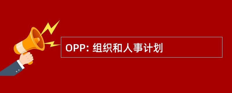 OPP: 组织和人事计划