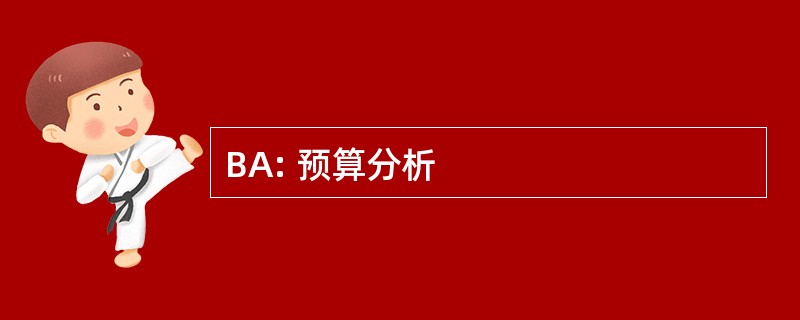 BA: 预算分析