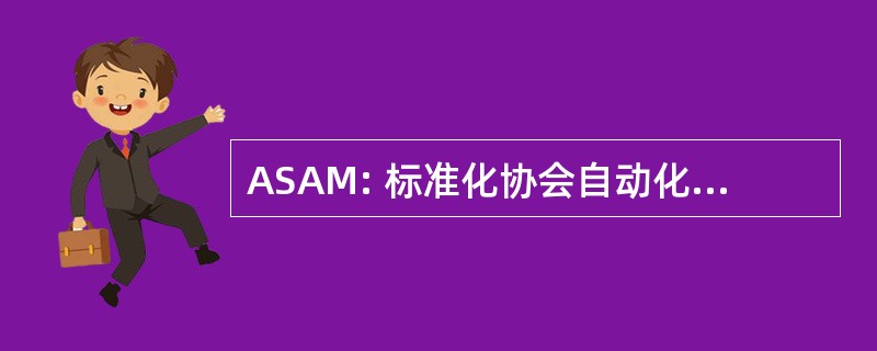 ASAM: 标准化协会自动化 & 测量系统