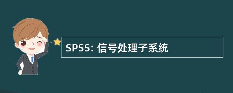 SPSS: 信号处理子系统