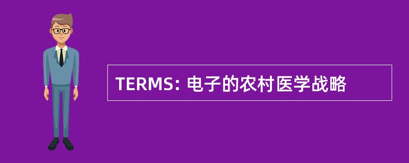 TERMS: 电子的农村医学战略