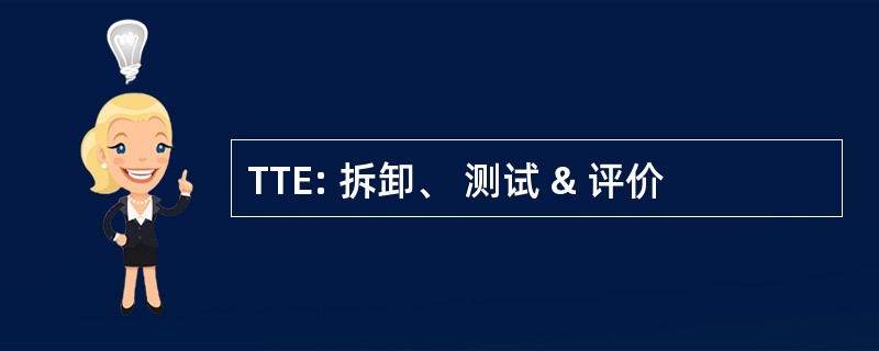 TTE: 拆卸、 测试 & 评价