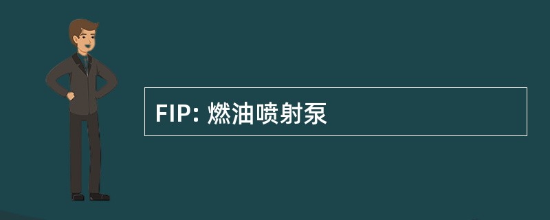 FIP: 燃油喷射泵