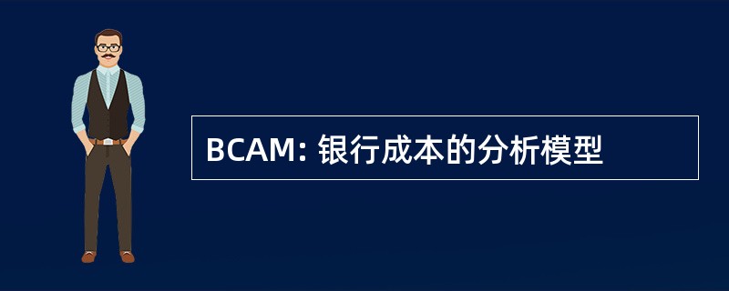 BCAM: 银行成本的分析模型