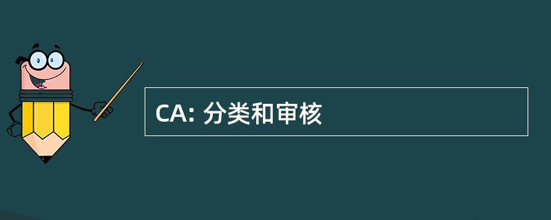 CA: 分类和审核