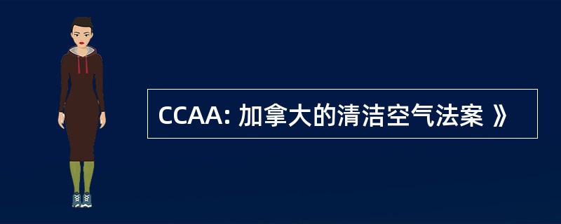 CCAA: 加拿大的清洁空气法案 》