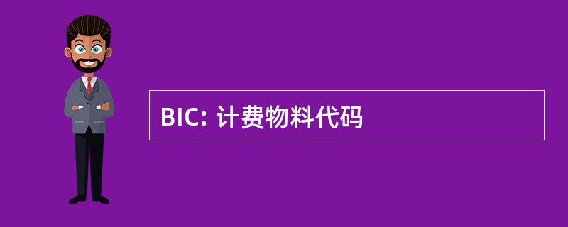 BIC: 计费物料代码