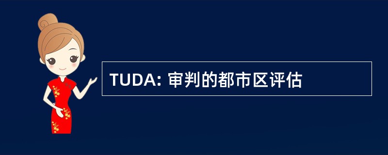 TUDA: 审判的都市区评估