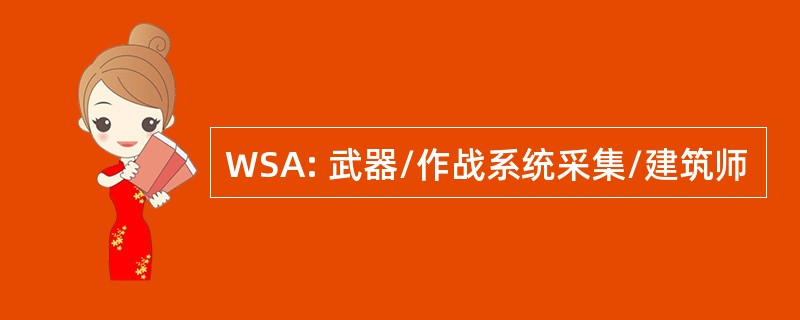 WSA: 武器/作战系统采集/建筑师