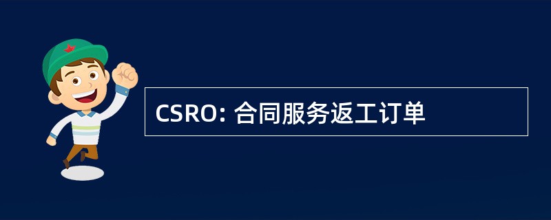 CSRO: 合同服务返工订单