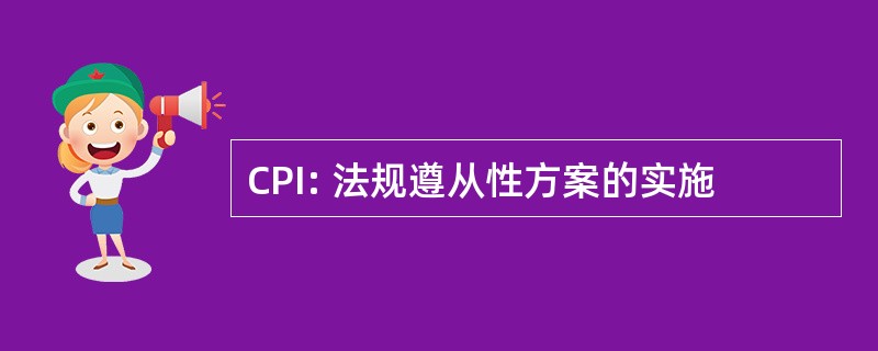 CPI: 法规遵从性方案的实施