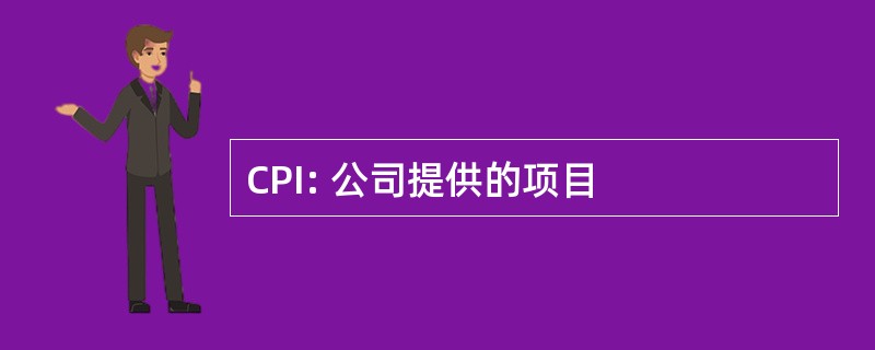 CPI: 公司提供的项目