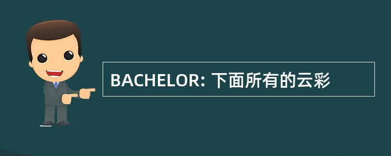 BACHELOR: 下面所有的云彩