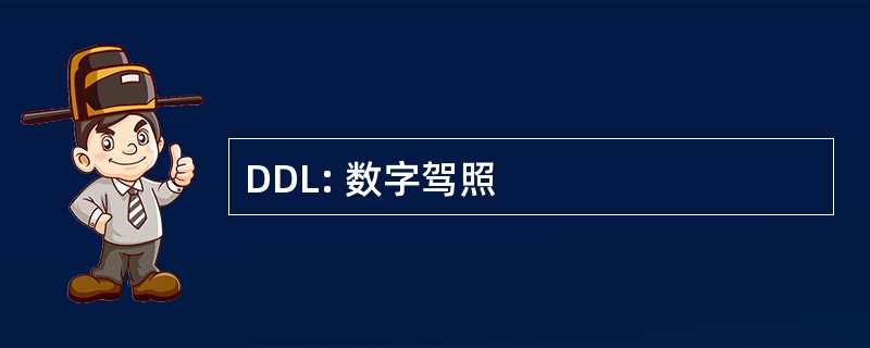 DDL: 数字驾照