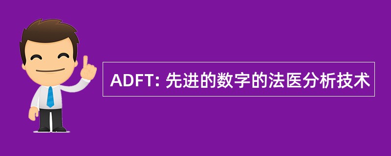 ADFT: 先进的数字的法医分析技术