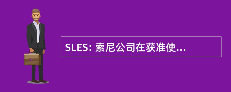 SLES: 索尼公司在获准使用欧洲软件