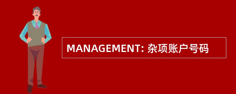 MANAGEMENT: 杂项账户号码