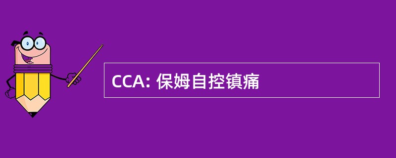 CCA: 保姆自控镇痛