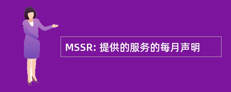 MSSR: 提供的服务的每月声明