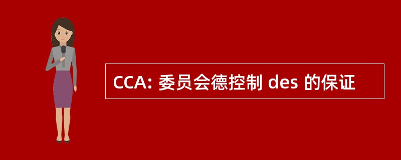 CCA: 委员会德控制 des 的保证