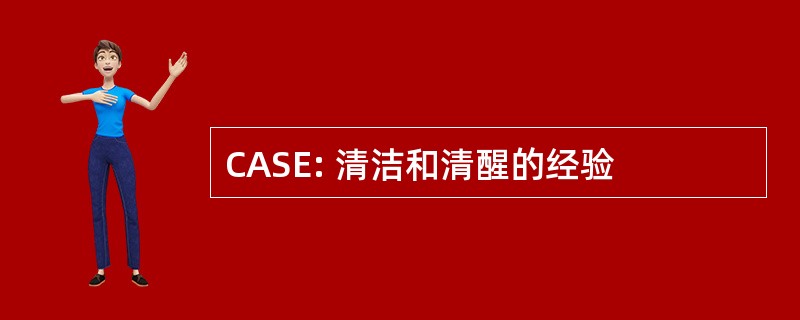 CASE: 清洁和清醒的经验