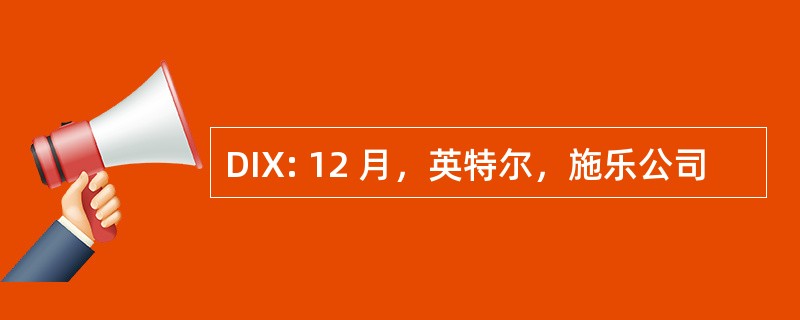 DIX: 12 月，英特尔，施乐公司