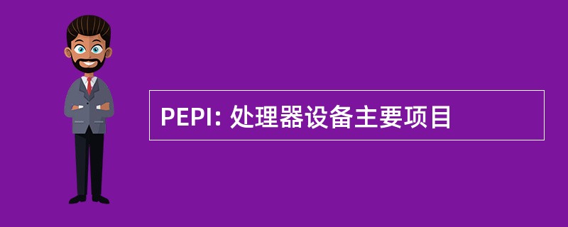 PEPI: 处理器设备主要项目