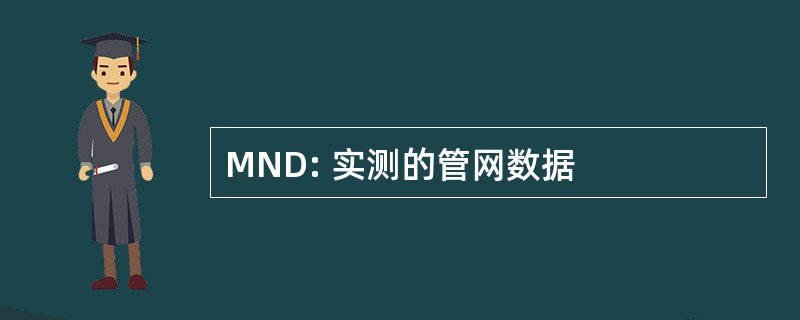 MND: 实测的管网数据