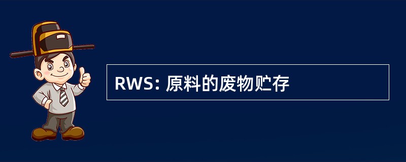 RWS: 原料的废物贮存