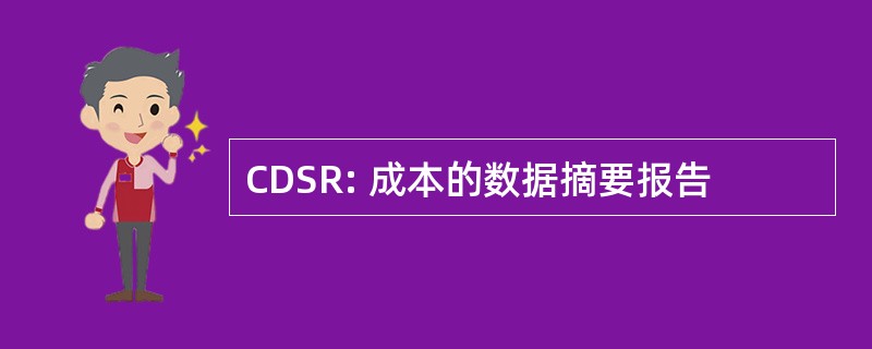 CDSR: 成本的数据摘要报告