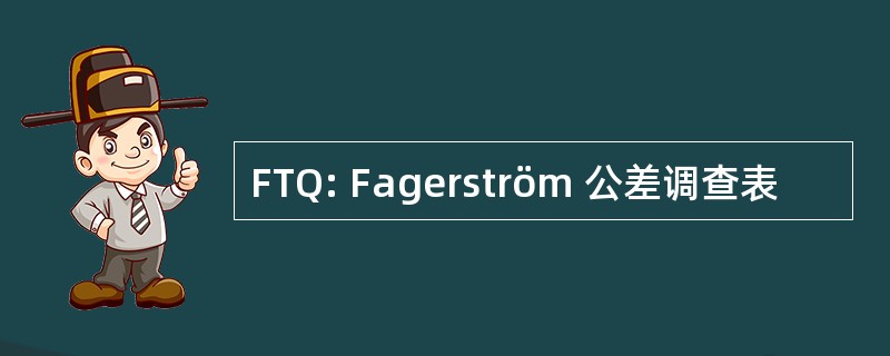 FTQ: Fagerström 公差调查表