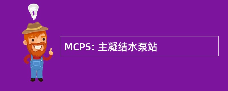 MCPS: 主凝结水泵站