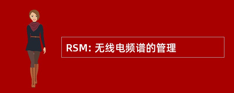 RSM: 无线电频谱的管理