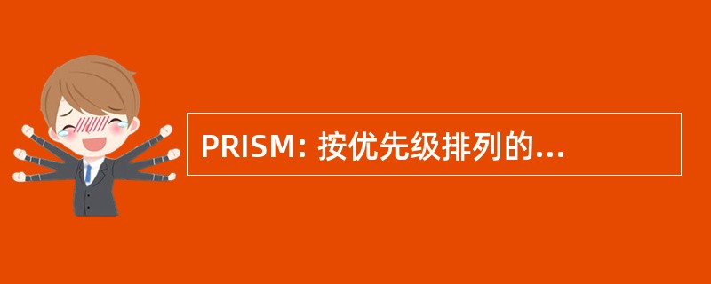 PRISM: 按优先级排列的要求、 影响 & 进度里程碑